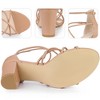 Perphy Women Crisscross Open Toe Strappy Strap Chunky Heels Sandals - 4 of 4