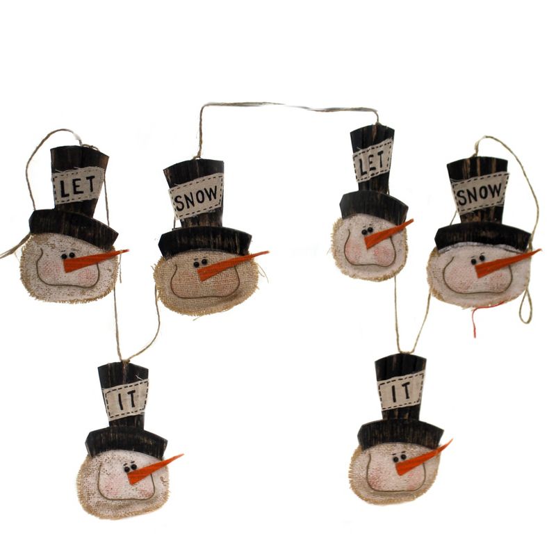 6.5 Inch Snowman Let It Snow Garland Carrot Nose Word Garlands, 1 of 3