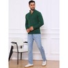 INSPIRE CHIC Men's Solid Color Quarter Zip Knitted Mock Neck Polo Sweater - 2 of 4