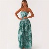 Clotth Women's Strapless Floral Print Dress - Sleeveless Tube Long Dress, High Waist, Elegant Style with Pattern - 4 of 4