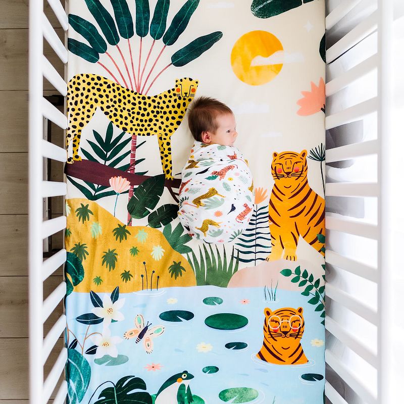 Rookie Humans In The Jungle 100% Cotton Fitted Crib Sheet., 4 of 6