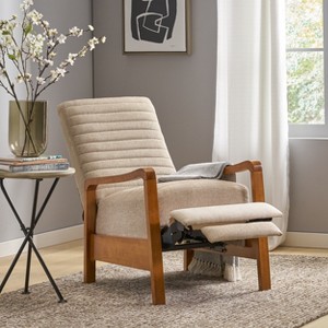 Lyngins Modern Wood Hand Recliner Chair with High Back & Footrest,Accent Club Chair for Living Room,Bedroom - 1 of 4