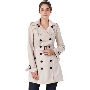 BGSD Women's Leah Hooded Mid Length Trench Coat - 1 of 4