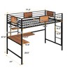 ALEXOUN Metal Loft Bed Frame with Desk and Storage Bookshelf,Full-Length Guardrails and Ladders,for Teens Adults, No Box Spring Needed - 3 of 4