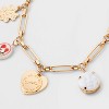 Mixed Floral Semi-Precious Blue Lace Agate Hear Necklace - Universal Thread™ Gold - 4 of 4