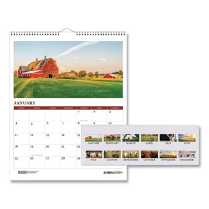 House of Doolittle 100% Recycled Farm Life Wall Calendar 12-Month January 2026 to December 2026 White - 1 of 4