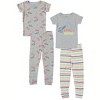 Cutie Pie Baby Gender Neutral Toddler and Infant Pajama Sleeper Matching Set Shorts and Long 4 PC Set Truck Grey Size 12M - 2 of 2