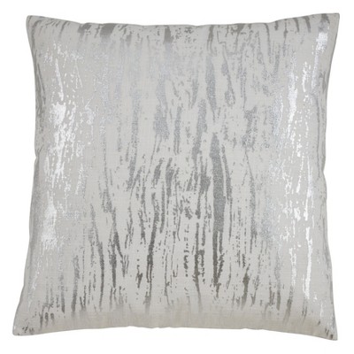 Saro Lifestyle Distressed Metallic Foil Design Cotton Poly Filled Throw Pillow