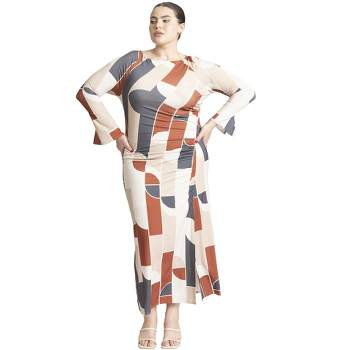 ELOQUII Women's Plus Size Relaxed Knit Maxi Dress