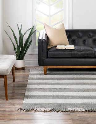 Unique Loom 7' 0 X 7' 0 Eco Trellis Gray Area Rug : Target