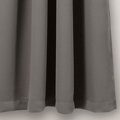 Dark Gray Polyester Blackout Grommet Window Panels, 52" x 45"