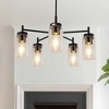 DORESshop 25 In. 5-Light Matte Black Chandelier with Clear Glass Shades E26 for Living Room, Dining Room, or Entryway 1-Pack - 2 of 4