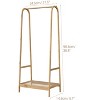 Wood Clothes Rack, Clothing Rack with Storage Shelf, Garment Rack for Hanging Clothes, Coats, Skirts, Shoes, Plants, Freestanding Clothes Rack - 2 of 4