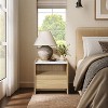 LuxenHome Hazel Oak Nightstand & End Table with Storage, Raised Sides, Faux Marble Top, Durable Manufactured Wood Brown - 4 of 4