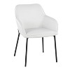 Set of 2 Daniella Velvet/Steel Dining Chairs Black/White - LumiSource: Upholstered Armrests, Foam Padding - 2 of 4