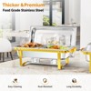 ROVSUN 9QT Gold Chafing Dishes for Buffet with 2 Half Size Pan,Stackable Design for Party Wedding Catering - 4 of 4