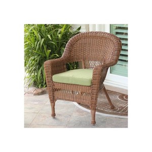HomeStock Honey Wicker Chair with Cushion - 1 of 4