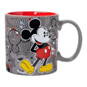 Silver Buffalo Disney Mickey Mouse Circle Logo Pattern 20oz Ceramic Mug - 1 of 4
