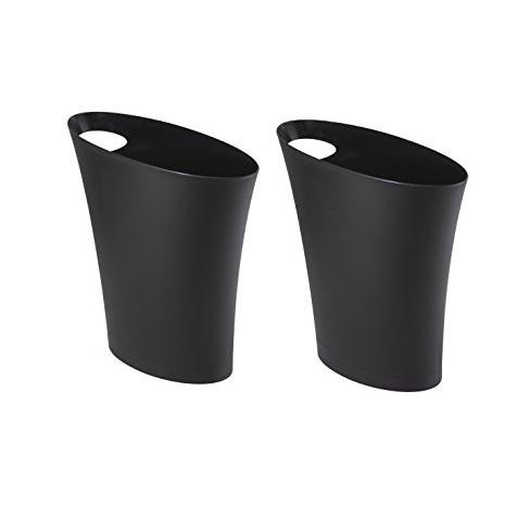 Umbra Skinny Sleek & Stylish Bathroom Trash, Small Garbage Can Wastebasket,  2 Gallon Capacity, Black, 2-pack : Target