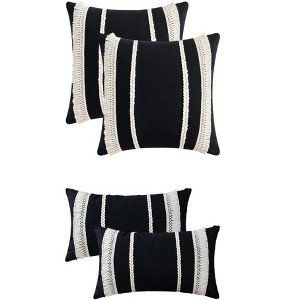 REGALWOVEN 4 Pcs Boho Modern Striped Decorative Throw Pillow Cover for Living Room Bed Sofa - 1 of 4