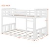 Twin over Twin Bunk Bed with Built-in Ladders and Guardrail, Solid Wood Twin Size Floor Bunk Bed Frame - 2 of 4