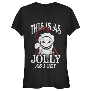 Juniors Womens The Nightmare Before Christmas This Is As Jolly as I Get T-Shirt - 1 of 4
