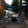 WestinTrends Outdoor Patio Folding Adirondack Chair With Round Fire Pit Table Sets - 2 of 2