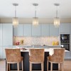 DOMETOUR 5' Modern Crystal Pendant Light 3-Pack Adjustable Chrome Fixture with Clear Beads for Kitchen, Dining, or Living Room (No Bulbs) - 2 of 4