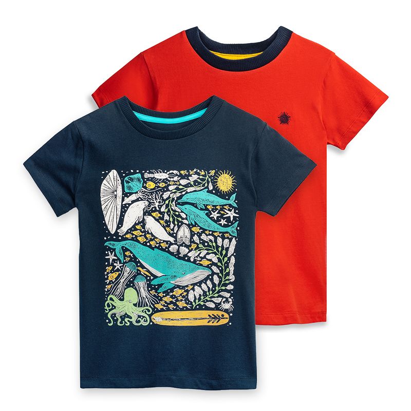 Mightly Boys & Girls Fair Trade Organic Cotton Graphic Short Sleeve T-Shirt 2-pack, 1 of 6