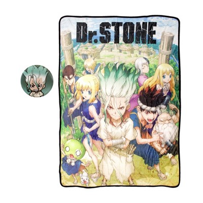 Just Funky Dr. Stone Kingdom of Science 45 x 60 Inch Fleece Throw Blanket with Button