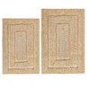 Home Mart Goods Beige 2 Piece Bordered Box Plush Soft Cozy 100% Polyester Bath Mat Set - 3 of 3