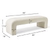 60" Upholstered Boucle Bench with Waterfall Edge, Modern Cream Entryway or Bedroom Seating-The Pop Home - 4 of 4