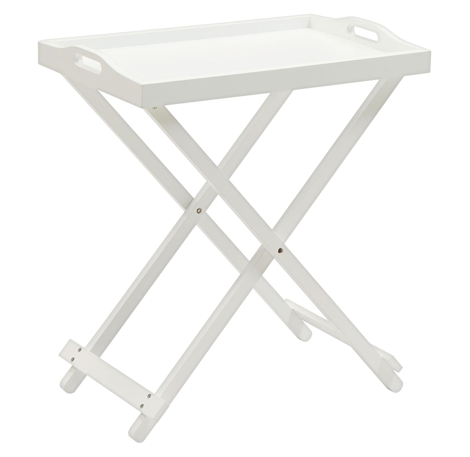 Tray Table White - Breighton Home: Foldable Side, MDF, Solid Wood Legs, No Assembly Required