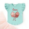 Love Cursive Cupcakes Coquette - Flutter Sleeve Graphic T-Shirt - 2 of 4