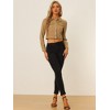 Allegra K Women's Solid Cropped Button-Down Plaid Cuffs Jean Jacket with Pockets - 3 of 4