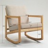 Kumasinova Boho Style Accent Rocking Chair with Rubberwood Frame,Country-Chic Glider with High resilient Foam Filling for Living Room,Khaki - 3 of 4