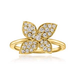 Ross-Simons 0.50 ct. t.w. Lab-Grown Diamond Flower Ring in 18kt Gold ...