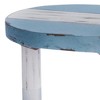 HomeRoots 10" Blue And White Solid Wood Handmade Round Riser - 4 of 4