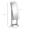 ALEXOUN Free Standing Full Length Floor Mirror with Jewelry Cabinet, Lockable Jewelry Organizer,and 3 Adjustable Angles, Grey - 3 of 4