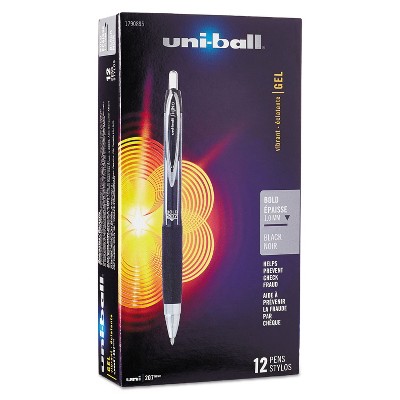 uni-ball Signo 207 Retractable Gel Pen Black Ink 1mm Dozen 1790895