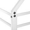 TopComfy Beds Kids Bunk Bed Frame Dual Access Design Ladder Slide House Shape Triangular Roof Sleeping Area Two for Bedroom, White, 76.5"*41.3"*71" - 3 of 4