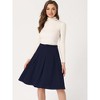 INSPIRE CHIC Women's Belted Waist Casual Knee Length Pleated A-Line Skirt - 3 of 4