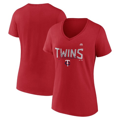 MLB Minnesota Twins Women's Short Sleeve V-Neck Core T-Shirt - S