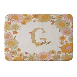 Deny Designs Iveta Abolina Retro Florals 70s Memory Foam Bath Mat Cream - 1 of 4