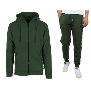 Rudolph Men's Slim Fit Fleece-Lined Full Zip Hoodie & Jogger 2-Piece Set - 1 of 2