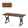 70.8 Inch Large Dining Table for 4-6 People, Farmhouse Kitchen Wood Table with Metal Leg, Rectangle Kitchen Tables for Dining Room, Living Room - 3 of 4