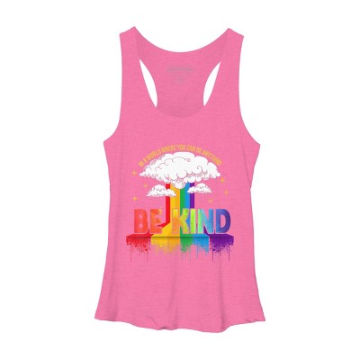 Adult Design By Humans You Can Be Anything Be Kind Pride By Legato Tendo Racerback Tank Top
