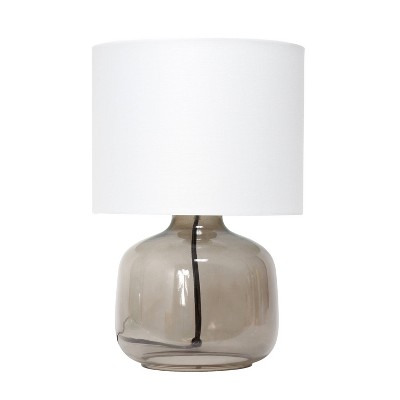 Glass Table Lamp with Fabric Shade White - Simple Designs