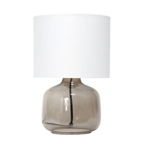 Glass table lamp on sale with white shade