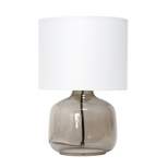 Glass Table Lamp with Fabric Shade White - Simple Designs